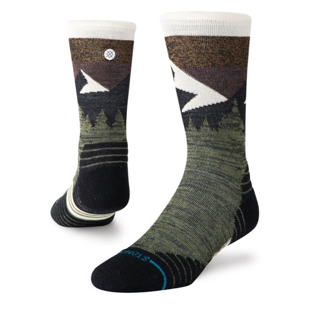 STANCE Unisex Merino Wool Blend Crew Height Socks - OLIVE MID WOOL CREW